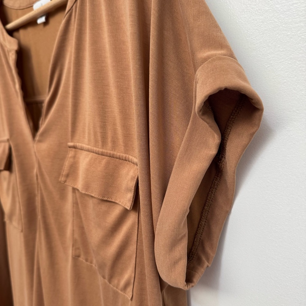 J. Jill Boxy Slinky Knit Blouse Top Women’s XL Neutral Travel Modal Blend Safari - Picture 4 of 11